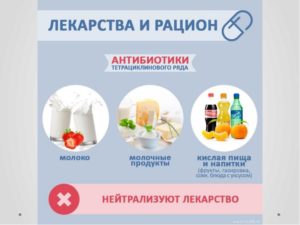 Совместимость антибиотиков с молочной продукцией
